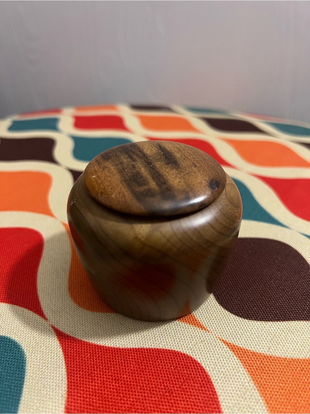 Handturned Wooden Trinket Box - Natural Brown Oregon Myrtlewood, Port Orford